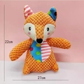 Orange fox squeaky dog toy made of textured bubble plush with 22cm by 27cm dimensions - Multi-color Fox