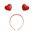 Sparkly red sequin heart headband for Valentine's Day party outfits for women - Sequin Style