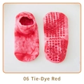 Tie-dye red Pilates socks with non-slip silicone hex grips and cotton breathable fabric - One Size / Tie-dye Red