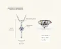 Cross pendant necklace in 925 sterling silver featuring a 4mm D-color moissanite stone - Silver White - Letter I (0.3ct)