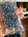 8mm heart-shaped glass beads in dark blue with iridescent finish for DIY jewelry - Dark Blue Plated