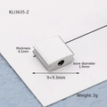 Silver geometric square stainless steel spacer bead with 1.9mm hole for DIY jewelry - Steel Square Shape Single Hole (KLJ3635-Z)
