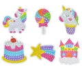 5D DIY diamond stickers set featuring unicorns, cupcakes, and castles for children - UN-1/6Pcs