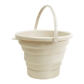 Tragbarer cremeweißer faltbarer Silikoneimer für Camping und Outdoor-Aktivitäten - Mittel 5L / Nordic Beige