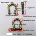 Dimensiones detalladas de la hebilla pequeña en forma de D de latón de herradura, mod X374 - Hebilla de Morseto