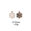 Macro shot of white and gold alloy snowflake charms with size 17x21mm and 1.33g weight - #6 White Snowflake
