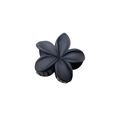 Matte black plumeria flower hair claw clip with elegant five-petal design for women - 8cm Matte Black