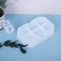 Translucent geometric silicone soap dish mold with cross divider for resin crafting - Geometric Cut Soap Dish
