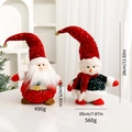 Muñecos de Navidad con Papá Noel y Muñeco de nieve con lentejuelas y medidas - Juego de 2 piezas / Papá Noel + Muñeco de Neieve