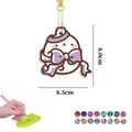 DIY cartoon animal diamond painting keychain kit with purple bow and 18-color rhinestones - Purple Bow Rabbit