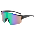 Gafas de sol deportivas negro mate con lentes degradadas de colores para ciclismo - Marco Negro Espejo Verde
