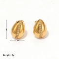 Pendientes ovalados dorados con incrustación de cristales y marcas de medida - Stud aretes / Dorado