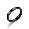 Anillo de banda de 3mm de acero titanio negro pulido con superficie minimalista - US 3 / Negro