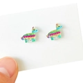 Boucles d'oreilles alpaga scintillantes en résine pour les fêtes du Cinco de Mayo - Alpaga