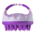Spazzola massaggiante ergonomica per cuoio capelluto in silicone bicolore viola - Viola a Due Toni