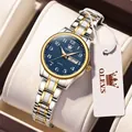 Two-tone silver and gold stainless steel watch with blue dial and date window - Two-tone Blue