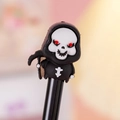 Cartoon grim reaper gel pen featuring a black cloak and scythe for Halloween gifts - Red Eye Vampire