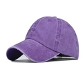 Classic vintage washed cotton baseball cap in purple with adjustable six-panel design - Adjustable / Child Plain Purple