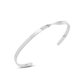 Bracciale rigido argento ritorto minimalista con finitura lucida e design aperto elegante - Color Acciaio
