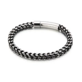 Sleek stainless steel dragon chain bracelet for men with polished black oxidized finish - 5mm Brushed Black Bracelet