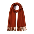 Écharpe unie en cachemire synthétique couleur caramel avec franges élégantes - 70*200cm / Rouge Rouille