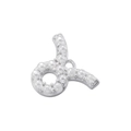 Detailed view of silver zodiac charm with inlaid pearls and top ring for DIY jewelry - Silver Taurus Pearl Pendant