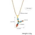 Letter Y copper pendant with colorful cubic zirconia on a durable titanium steel chain - Letter Y