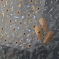 3D gold bronzing nail stickers with mystical moon star and eye patterns for DIY art - Celestial Mystical Style (CO-473)