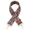 Detail of jacquard embroidered purse strap with golden metal swivel lobster clasps - B10-10/Gold
