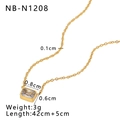 Detalles del collar de oro con colgante de circonita cúbica e información de talla - Estilo Piedra Clara (NB-N1208)
