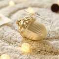 Glittery gold acorn Christmas ornament with ribbed texture, size 7.5cm by 5cm - Champagne Gold Glass Acorn / 7.5x5cm