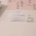 Matte white transparent rectangle hair claw clip for thick hair in minimalist style - #24 Matte White - 8.5cm / Bulk (No Packaging)