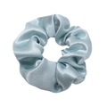 Light blue satin scrunchie with a soft silk texture for stylish hair styling - Apple Green