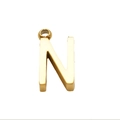 Minimalist golden stainless steel letter N pendant with matte finish for necklaces - N (With Chain) / Gold - Letter N
