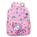 Pink unicorn kids backpack with cartoon rainbow prints for preschool girls - Pink