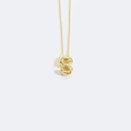 Chic gold S-letter pendant necklace with pearl inlay for women in minimalist style - S