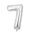 Metallic silver 32-inch number 7 foil balloon for birthday party decorations - Number 7 / Silver