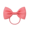 Toddler hair tie featuring a cute pink grosgrain ribbon bow with elastic band - Pink