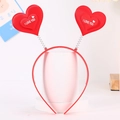Red Valentine's Day headband with sparkling I Love You heart spring decorations - Style 2