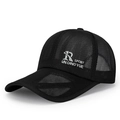 Cappellino da baseball in mesh nero traspirante con ricamo R SPORT visto di profilo - Regolabile / Nero