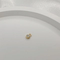 S925 sterling silver gold mini round charm with cubic zirconia and engraved hallmark - 925 Sterling Silver/Zirconia / Gold Round