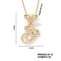 Detailed size specifications for butterfly letter S zircon necklace with 45cm gold chain - Butterfly Letter G Pendant Style (N00203J-H--G)