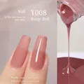 Dual plant-based gel polish Y008 in mauve pink with matte and glossy finish options - Y-008 Condensed Carmine