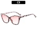 Occhiali da sole cat-eye montatura leopardata e lenti sfumate rosa da donna - Fiore Rosa Lenti Rosa Sfumate