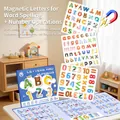 Set educativo di 108 lettere e numeri magnetici con tavola degli animali per bambini - Ortografia dell'Alfabeto 2-in-1