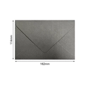 Dark grey linen textured envelope 162x114mm with elegant triangular flap design - Long Flap Style / Black