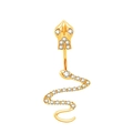 Piercing all'ombelico a forma di serpente dorato con zirconi bianchi in acciaio inox - Oro Zircone Bianco