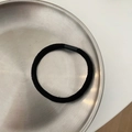 Durable high elasticity black hair tie with cylindrical joint on silver tray - Single Piece / Black