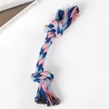 Durable cotton rope toy for dogs in blue and pink braided colors with two knots - 50g 23cm With Pink and Blue