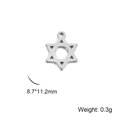 Pendentif Étoile de David en acier inoxydable pour bijoux, argenté 8,7x11,2 mm - Hexagramme / Couleur Acier